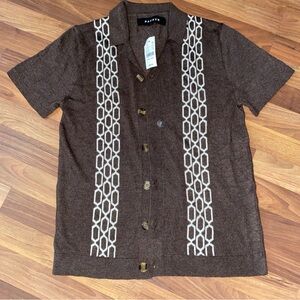 Pacsun Brown Jacquard Knit Shirt